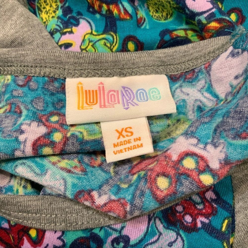 LuLaRoe Randy XS Minnie Mouse Multicolor Raglan Sleeve Baseball Top XS - Picture 8 of 11